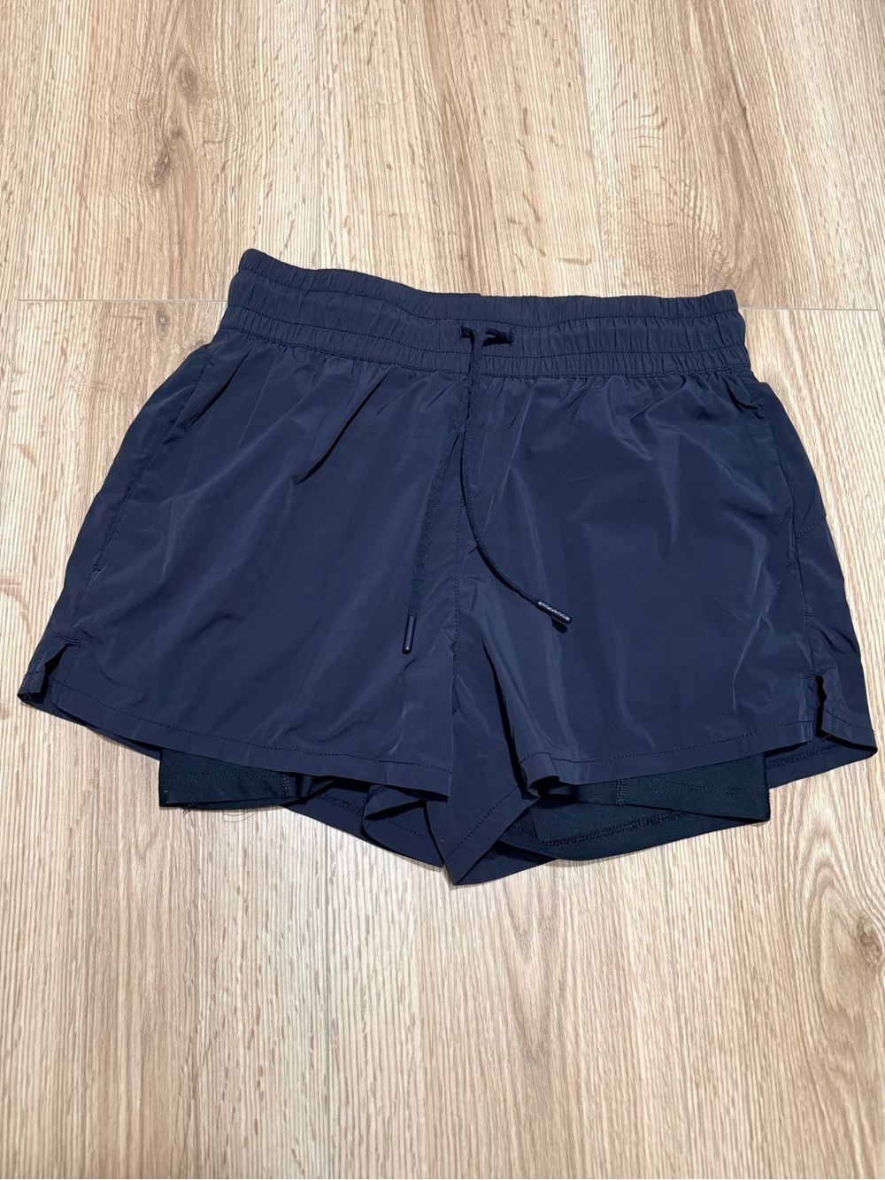 Spyder Active Women's 2-in-1 Running Shorts Navy Blue Lined Athletic Size S